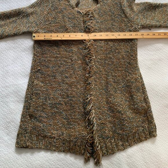 Sparrow Anthropologie neutral tone mock collar open front cardigan sweater - Picture 10 of 11